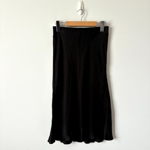 Aritzia Wilfred Only Slip Satin Midi Skirt in Black Size 4 - Picture 3 of 6